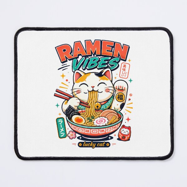 Item preview, Ramen Noodle Cat, Ramen Vibes Lucky Cat Japanese Noodle Lover Design designed and sold by graphic-genie.