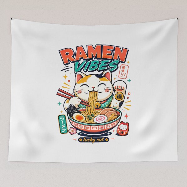 Item preview, Ramen Noodle Cat, Ramen Vibes Lucky Cat Japanese Noodle Lover Design designed and sold by graphic-genie.