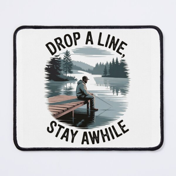 Item preview, Drop a Line Stay Awhile Vintage Fishing Lake designed and sold by Zizo-DR44.