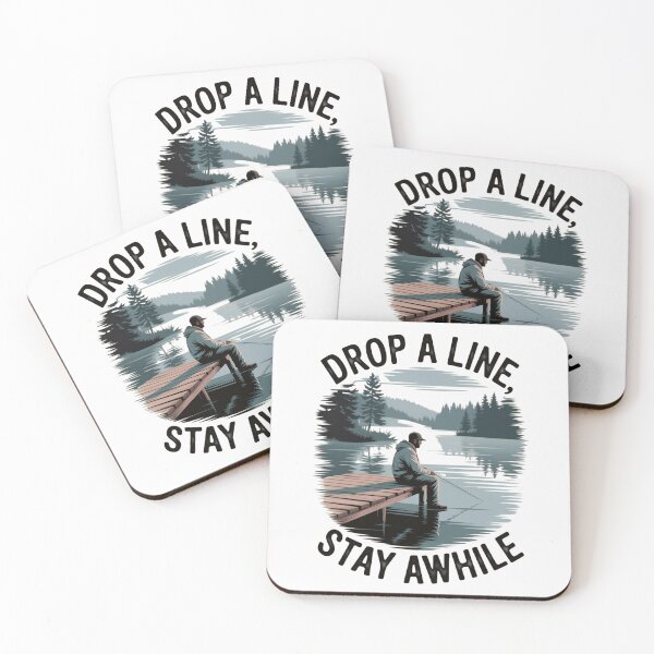 Item preview, Drop a Line Stay Awhile Vintage Fishing Lake designed and sold by Zizo-DR44.