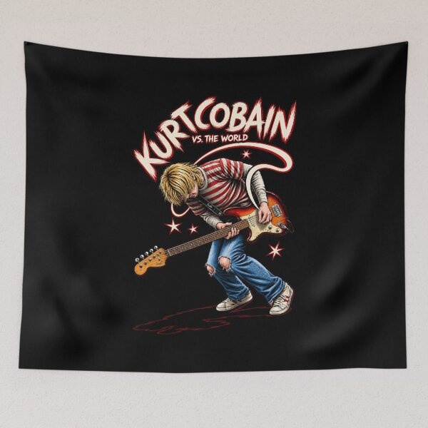 Item preview, Vintage Grunge Versus The World Alternative Rock Guitar Artwork designed and sold by caridollaraja.