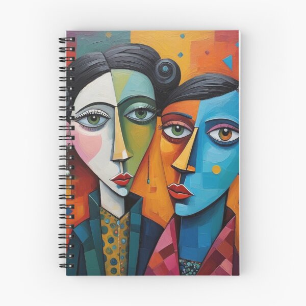 Item preview, Cubist Couple Portrait Abstract Art designed and sold by Beyond The Canvas.