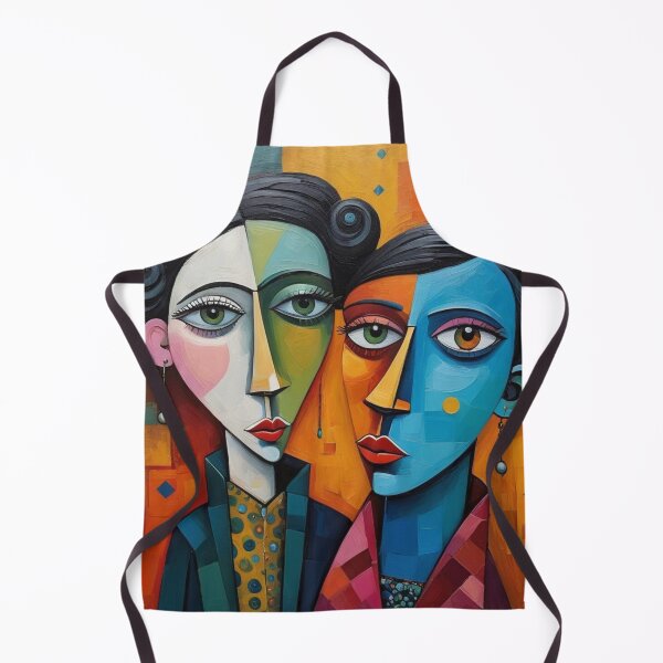 Item preview, Cubist Couple Portrait Abstract Art designed and sold by Beyond The Canvas.
