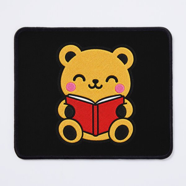 Item preview, Cute Bear Reading Book Kawaii Embroidery Patch designed and sold by ColorSplash123.