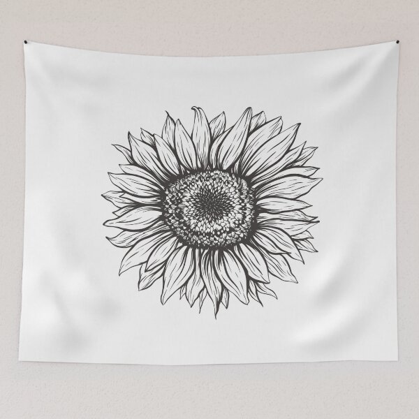 Item preview, Detailed Sunflower Line Art Botanical Drawing designed and sold by Shopeon Designs.