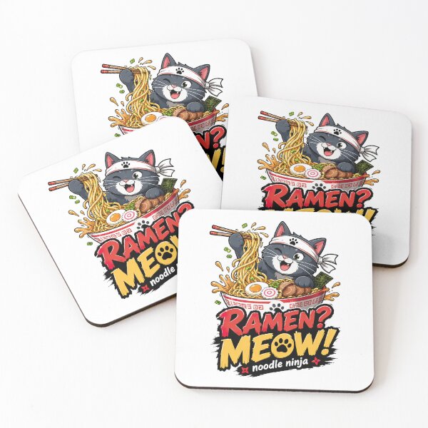 Item preview, Ramen Noodle Cat, Ramen Meow Noodle Ninja Funny Cat Ramen Design designed and sold by graphic-genie.
