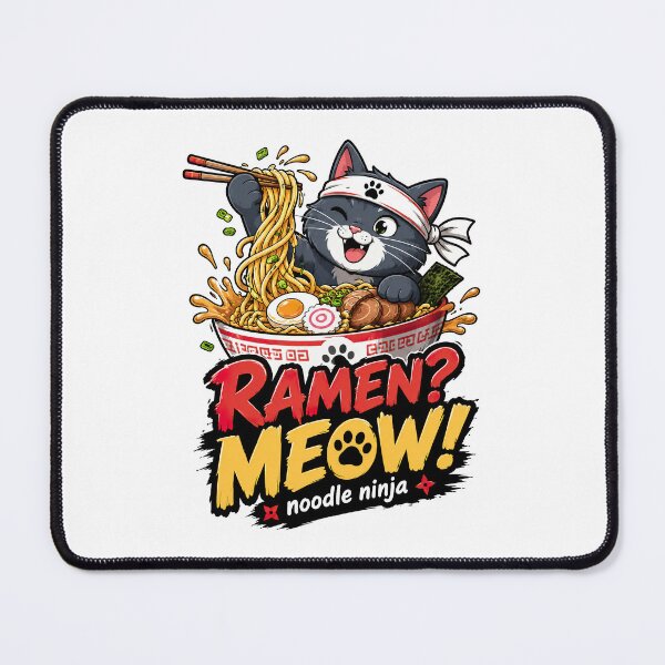 Item preview, Ramen Noodle Cat, Ramen Meow Noodle Ninja Funny Cat Ramen Design designed and sold by graphic-genie.