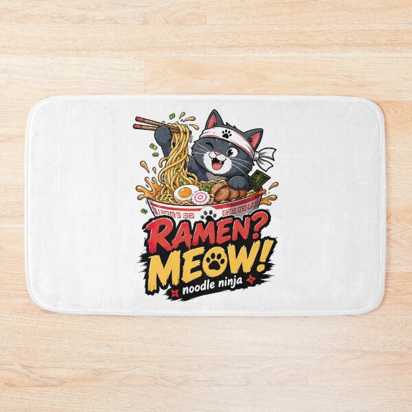 Item preview, Ramen Noodle Cat, Ramen Meow Noodle Ninja Funny Cat Ramen Design designed and sold by graphic-genie.