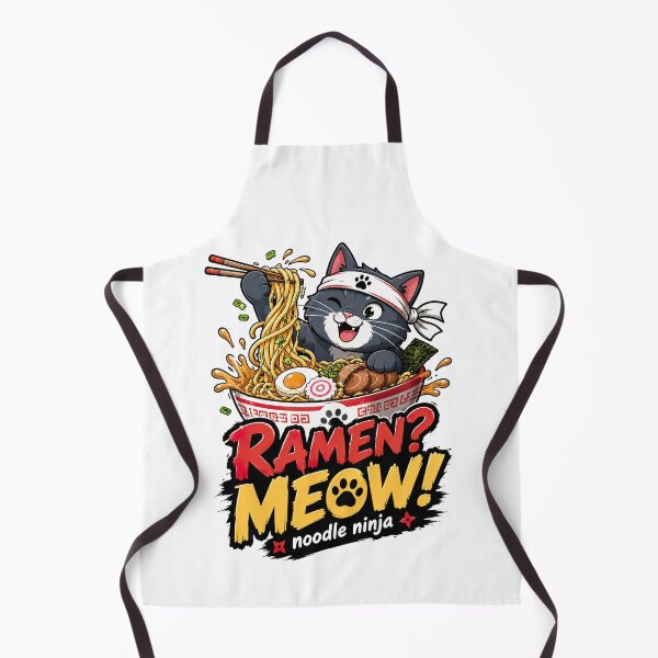 Item preview, Ramen Noodle Cat, Ramen Meow Noodle Ninja Funny Cat Ramen Design designed and sold by graphic-genie.