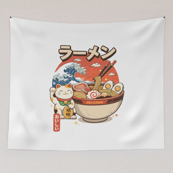 Item preview, Delicious Japanese Ramen Lucky Cat Poster designed and sold by Matinez Pink.