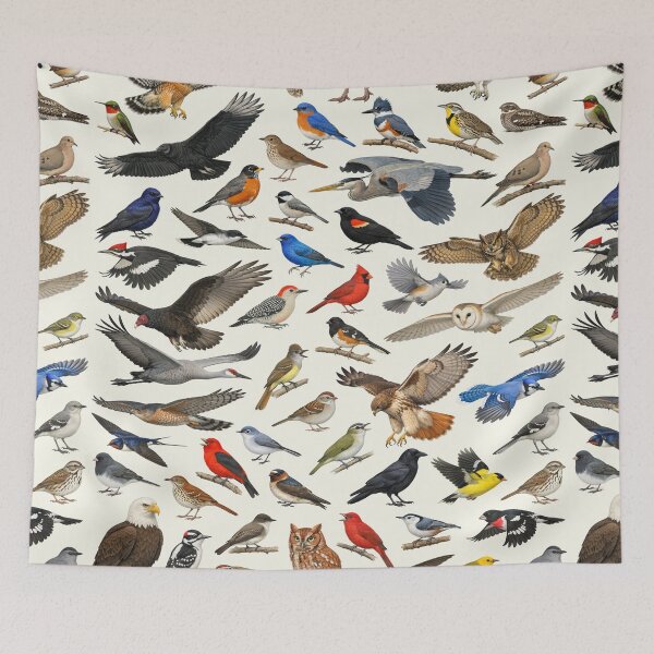 Item preview, Native Birds of Tennessee  Retro Identification Chart designed and sold by kakarikihill.