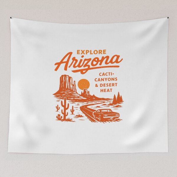 Item preview, Explore Arizona Cacti Canyons Desert Heat Poster designed and sold by Matinez Pink.