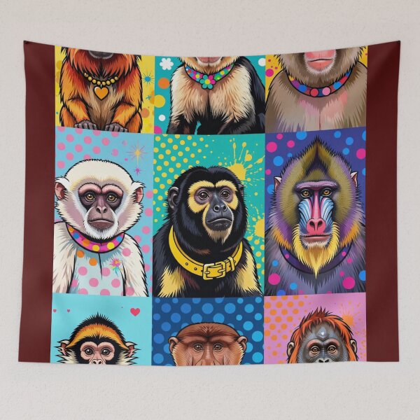 Item preview, Colorful Pop Art Monkeys designed and sold by PlengPoomofArts.