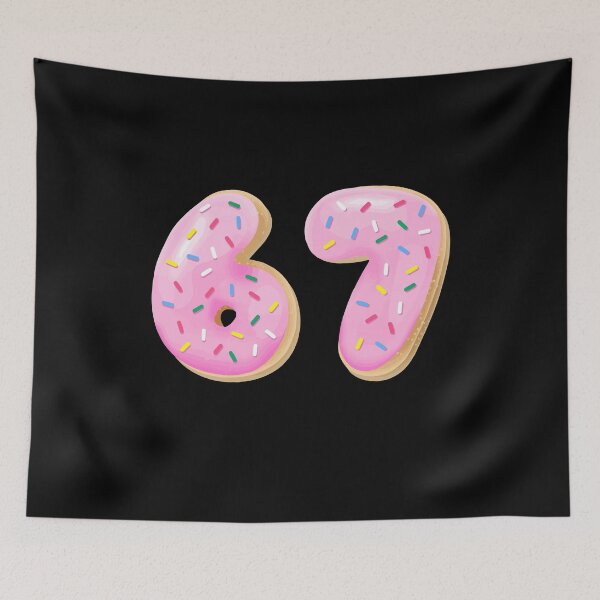 Item preview, 67 Six Seven Number 67 Meme Ice Cream Sprinkles Donut Meme designed and sold by farhanhafeez.