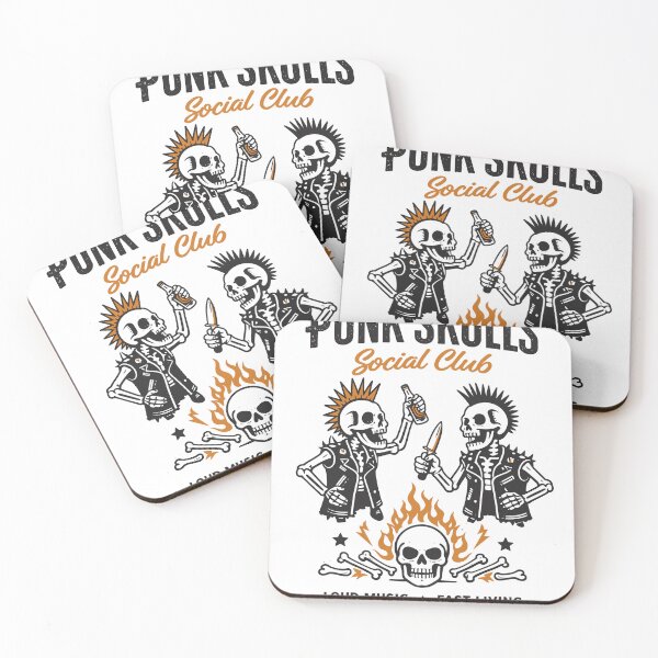 Item preview, Punk Skulls Social Club Loud Music Fast Living Poster designed and sold by Matinez Pink.