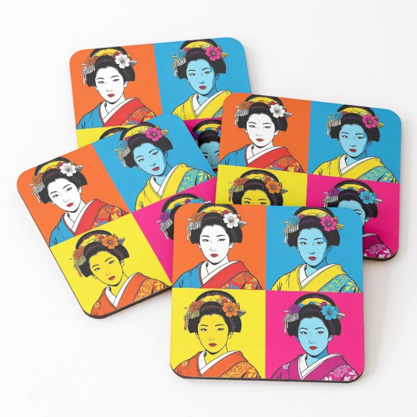 Item preview, Colorful Geisha Pop Art Portrait – Japanese Woman in Vibrant Retro Style designed and sold by Generic RedHead Designs.
