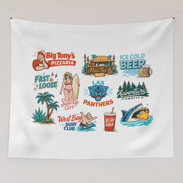 Item preview, Retro Vintage Badges & Logos Collage Poster designed and sold by Matinez Pink.
