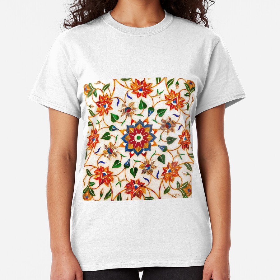 Diseño Floral Taj Mahal Camiseta clásica