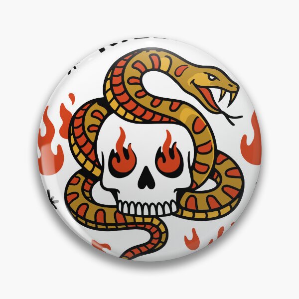 Item preview, Flaming Snake Tattoo Style Poster designed and sold by Matinez Pink.