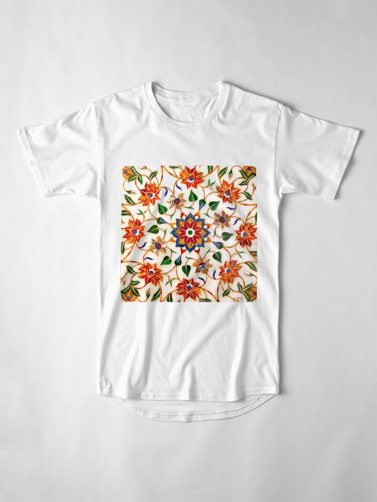 Vista alternativa de Camiseta larga Diseño Floral Taj Mahal