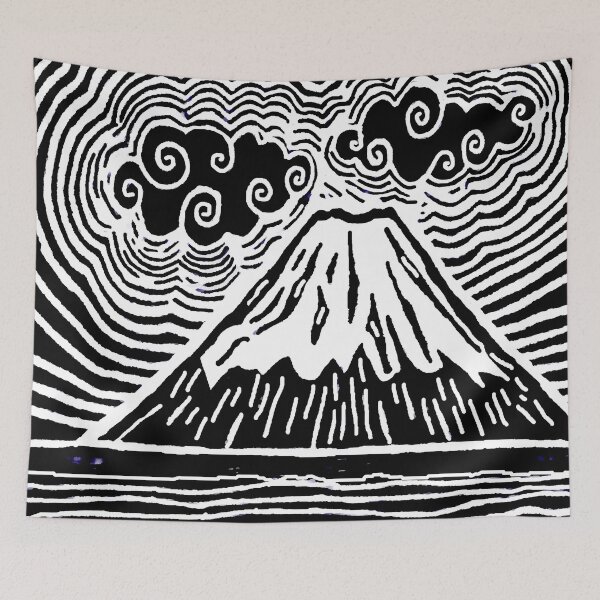 Item preview, Mountain Landscape Linocut designed and sold by ViaARTfactory.