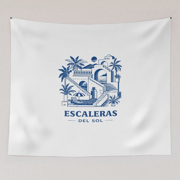 Item preview, Escaleras Del Sol Mediterranean Villa Poster designed and sold by Matinez Pink.