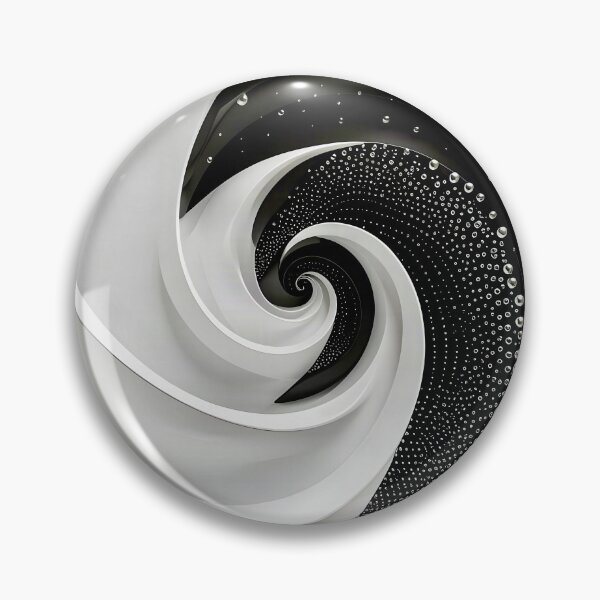 Item preview, Monochrome Spiral Vortex in Black and White  designed and sold by Vicky Brago-Mitchell®.