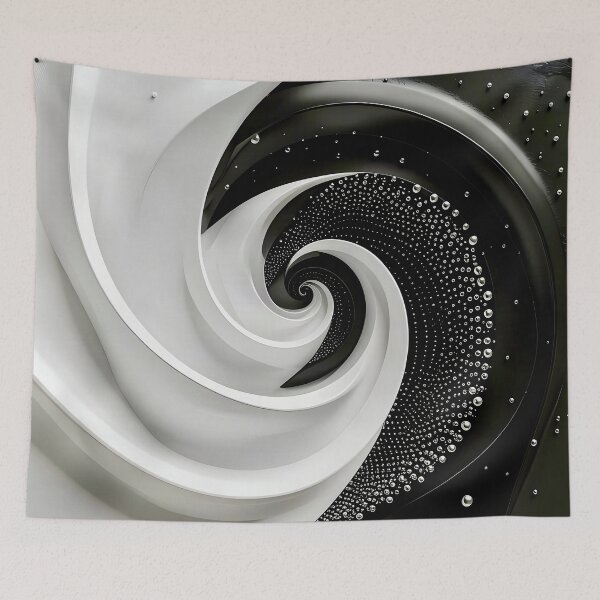 Item preview, Monochrome Spiral Vortex in Black and White  designed and sold by Vicky Brago-Mitchell®.