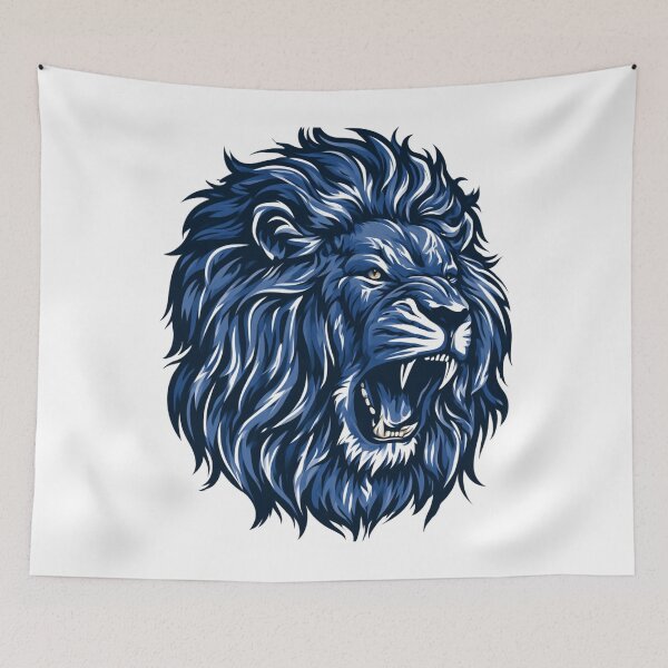 Item preview, Geometric Roaring Lion Head Modern Tribal Art designed and sold by TrendyGalaxy.