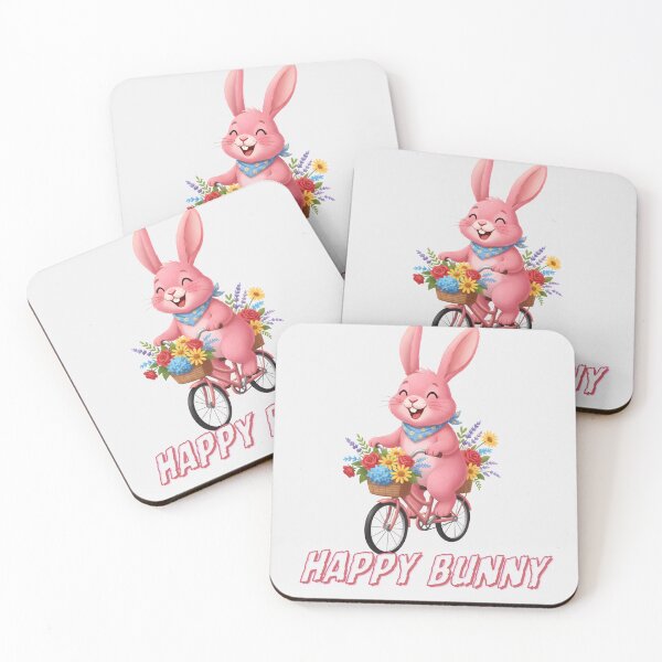 Item preview, Cute Pink Bunny Riding a Bicycle designed and sold by naragon4289.