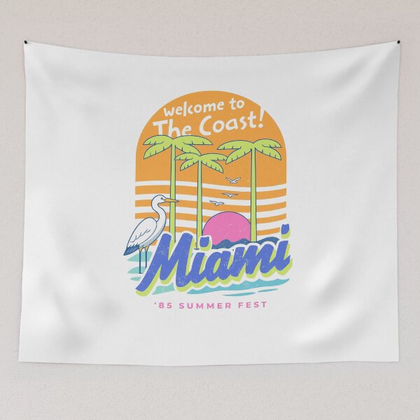 Item preview, Welcome To The Coast Miami 85 Summer Fest Poster designed and sold by Matinez Pink.