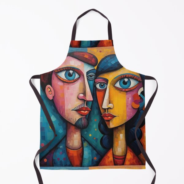 Item preview, Cubist Couple Portrait Abstract Art designed and sold by Beyond The Canvas.