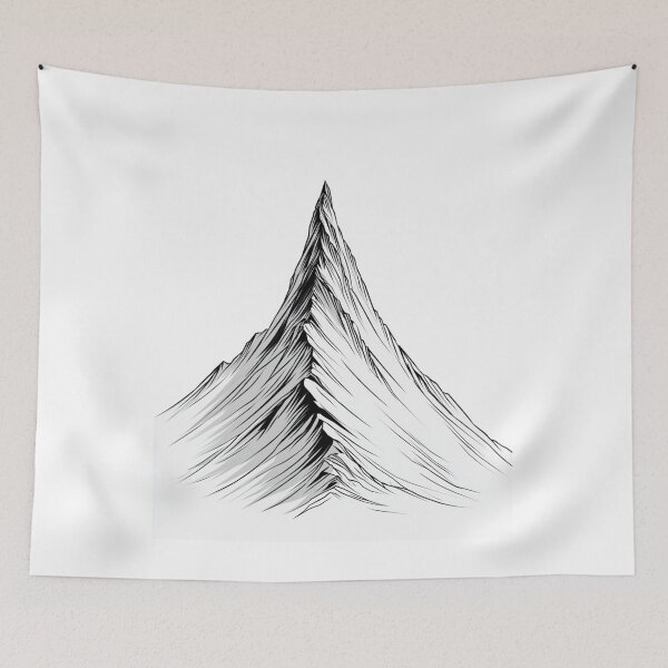 Item preview, Minimalist Mountain Peak Geometric Nature Line Art designed and sold by TrendyGalaxy.