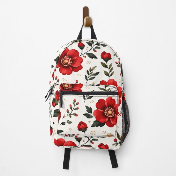Item preview, Red Floral Botanical Pattern – Vintage Red Poppy Flower & Leaf Design designed and sold by Punch-E415.