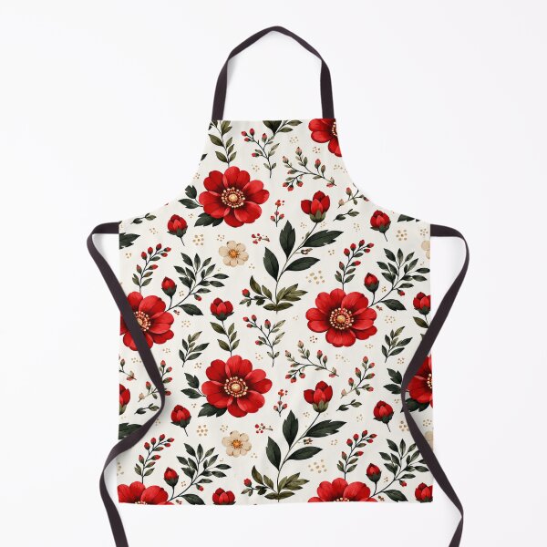 Item preview, Red Floral Botanical Pattern – Vintage Red Poppy Flower & Leaf Design designed and sold by Punch-E415.