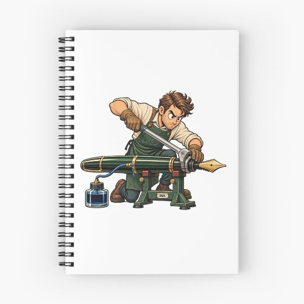 Item preview, Fountain Pen Mechanic – Funny Pen Collector Ink Lover Cartoon designed and sold by Concrete Coffee Studio.