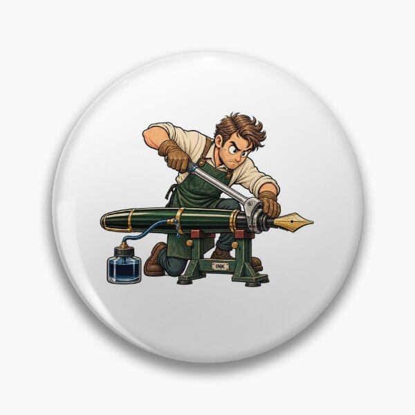 Item preview, Fountain Pen Mechanic – Funny Pen Collector Ink Lover Cartoon designed and sold by Concrete Coffee Studio.