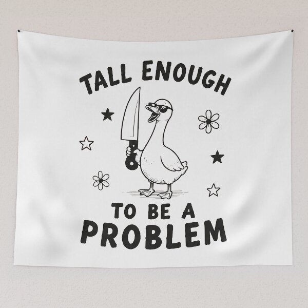 Item preview, Tall Enough to Be A Problem, Funny Goose, Cute Duck Humor, Silly Bird Graphic, Farm Animal Lover designed and sold by zarkazman.