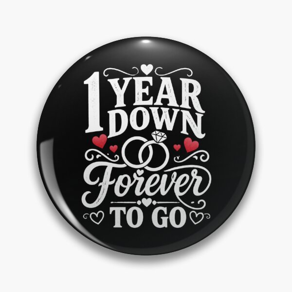 Item preview, 1 Year Down Forever To Go 1st Wedding Anniversary Gift for Couples Men Women designed and sold by Mozaic Clothes.