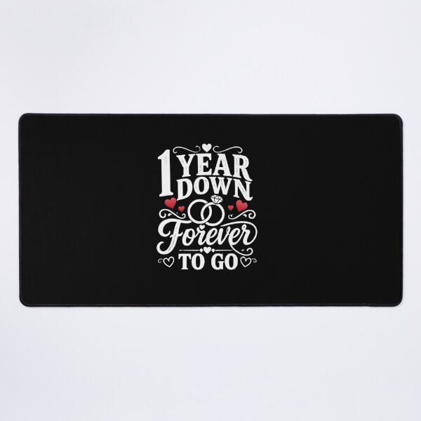 Item preview, 1 Year Down Forever To Go 1st Wedding Anniversary Gift for Couples Men Women designed and sold by Mozaic Clothes.