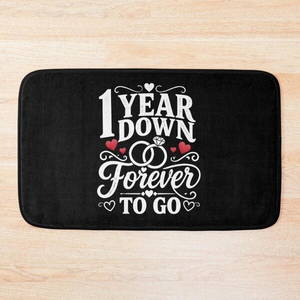 Item preview, 1 Year Down Forever To Go 1st Wedding Anniversary Gift for Couples Men Women designed and sold by Mozaic Clothes.