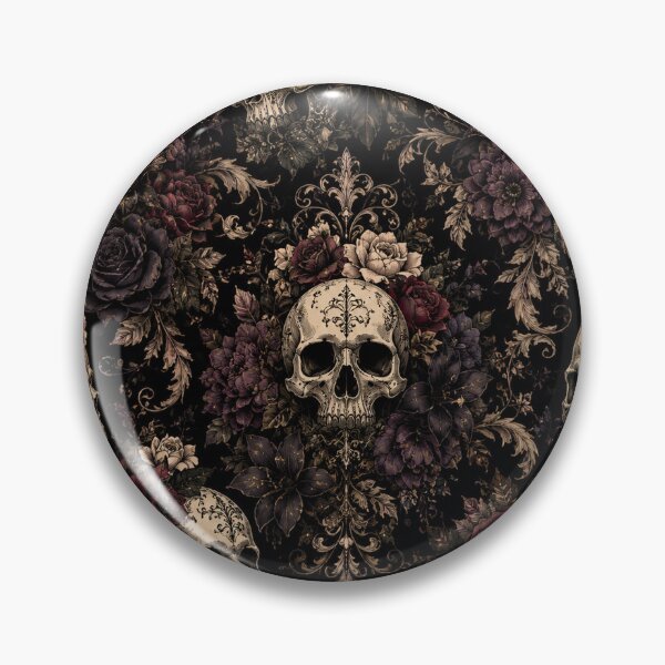 Item preview, Gothic Skull Floral Pattern – Dark Roses & Vintage Skull Art designed and sold by RJACreative.