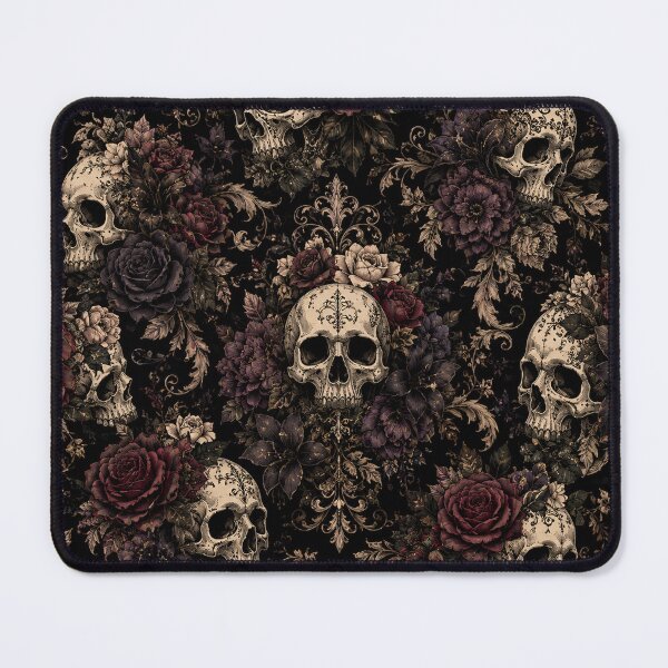 Item preview, Gothic Skull Floral Pattern – Dark Roses & Vintage Skull Art designed and sold by RJACreative.