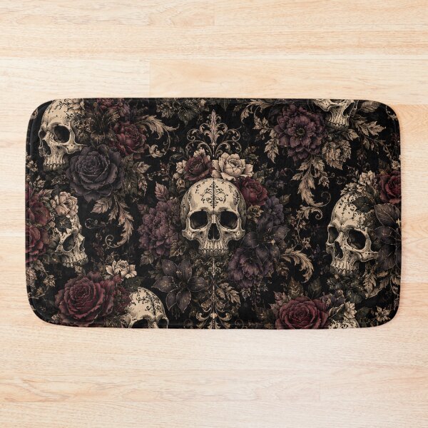Item preview, Gothic Skull Floral Pattern – Dark Roses & Vintage Skull Art designed and sold by RJACreative.