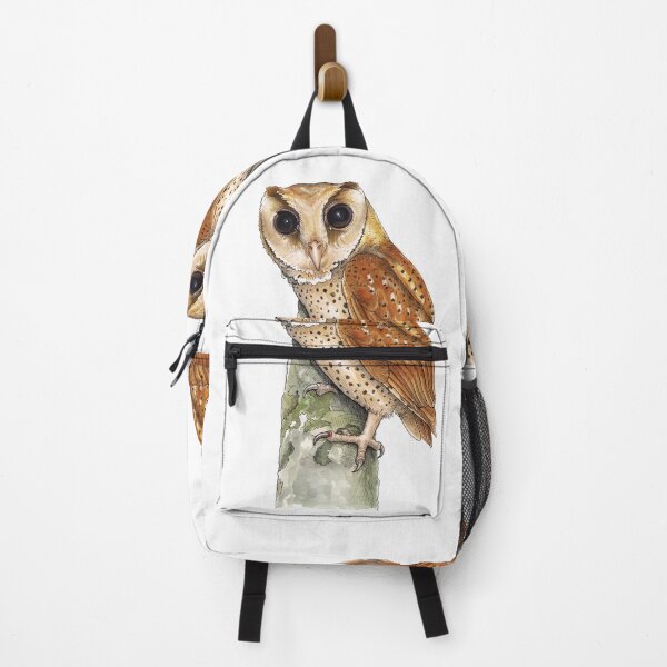 Item preview, Naturalist's watercolor sketchbook illustration of an Oriental Bay Owl designed and sold by wonderisland.