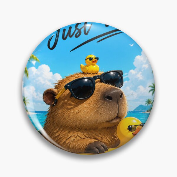 Item preview, No Stress Just Vibes | Chill Capybara Beach Illustration designed and sold by Ak-art-shop.