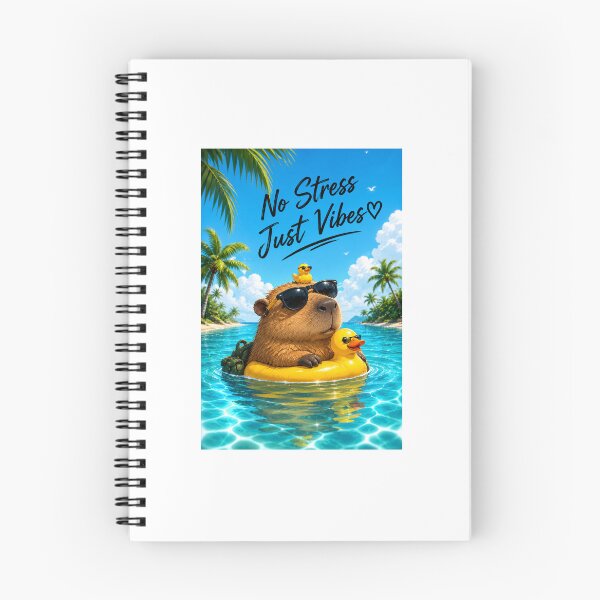Item preview, No Stress Just Vibes | Chill Capybara Beach Illustration designed and sold by Ak-art-shop.