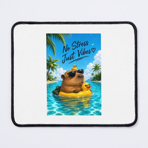 Item preview, No Stress Just Vibes | Chill Capybara Beach Illustration designed and sold by Ak-art-shop.
