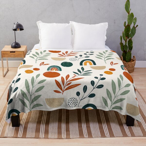 Item preview, Boho Rainbow Botanical Pattern – Modern Earthy Abstract Floral Design designed and sold by Punch-E415.