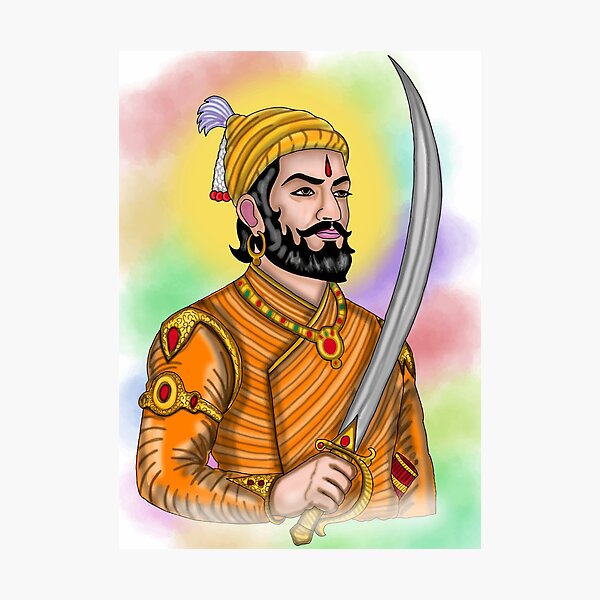 Item preview, Chhatrapati Shivaji Maharaj Artwork | Maratha King Digital Portrait & Indian Heritage Art designed and sold by Harshit_Digital_Arts.